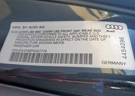 2023 Audi A4 Premium Plus 45 Tfsi S Line Quattro S Tronic z USA, uszkodzony, nr VIN WAUEAAF46PN007774